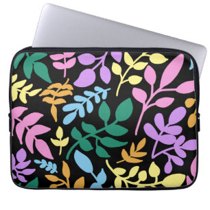 Colorful foliage in black background laptop sleeve