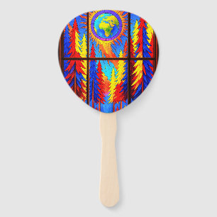 Colorful Forest Hand Fan