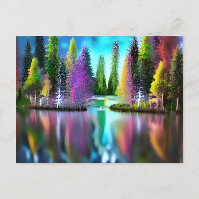 Colorful Forest Postcard (Front)