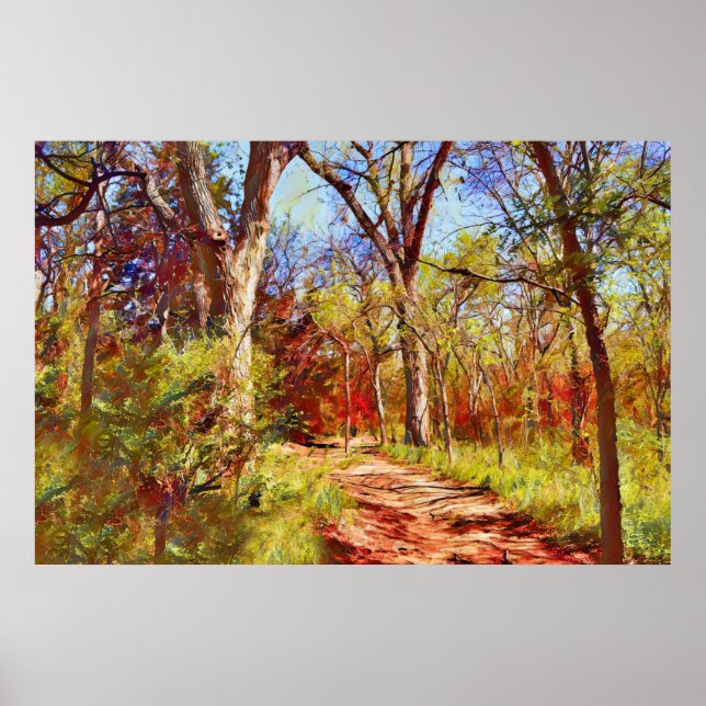 Colorful Forest Trees Nature Photograph Art Print (Front)