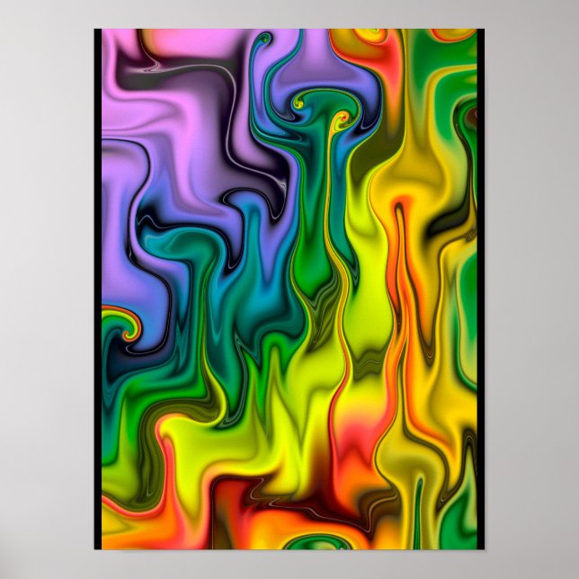 Colorful Fractal Abstract Poster (Front)