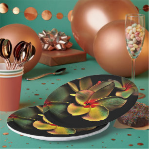 Colorful Frangipani Flower Paper pPlate Paper Plate