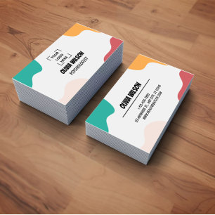 Colorful Freestyle Art Psychologist Business Card