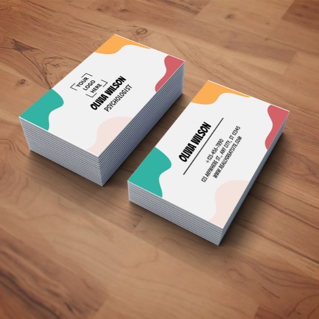 Colorful Freestyle Art Psychologist Business Card (Creator Uploaded)