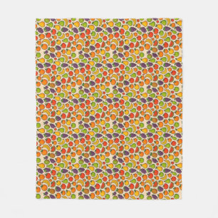 Colorful fruits patterned fleece blanket