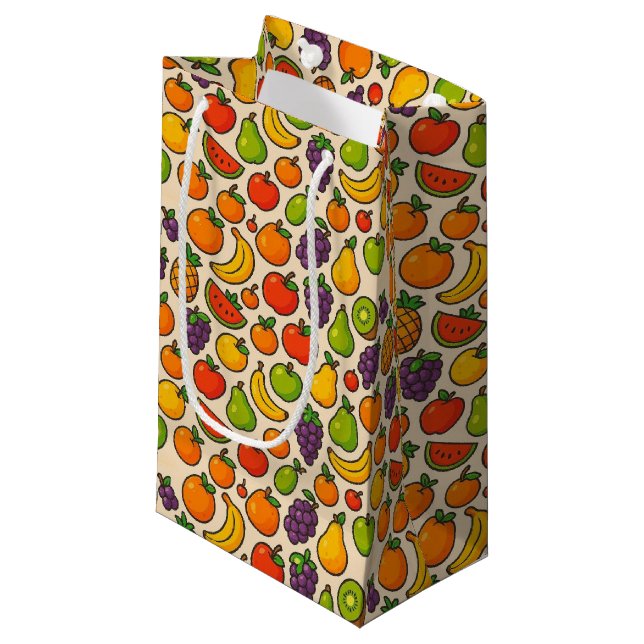 Colorful fruits patterned small gift bag (Front Angled)