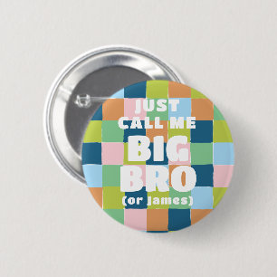 Colorful Fun Checker Block Baby Shower Big Brother 6 Cm Round Badge