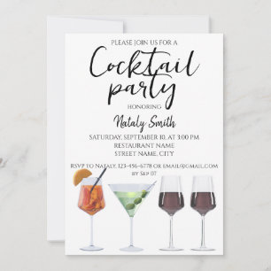 Colorful fun cocktails invitation