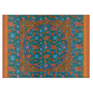 Colorful Fun Fish in the Sea Glass Cutting Board