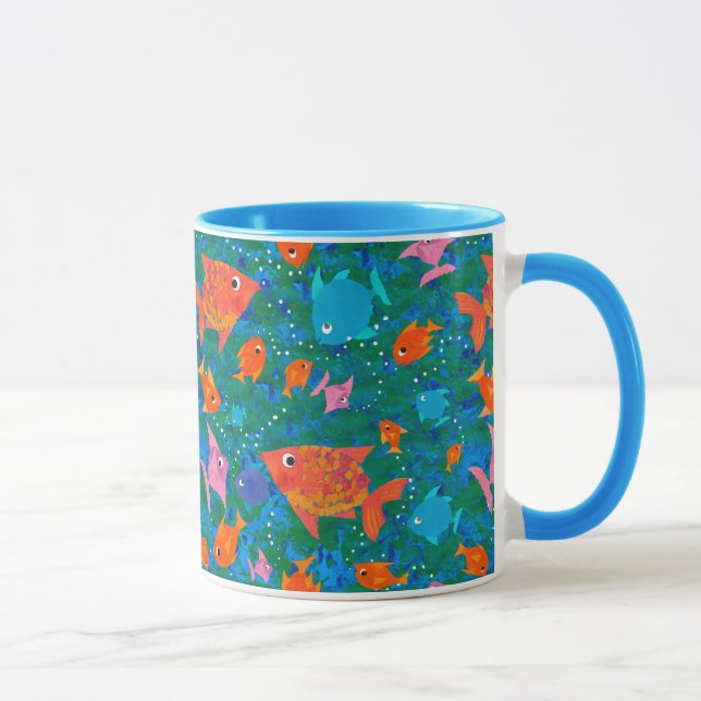 Colorful Fun Fish in the Sea Ringer Mug (Right)