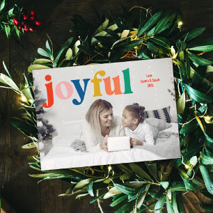 Colorful Fun Joyful Family Photo Holiday Card