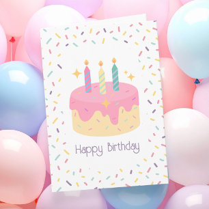Colorful Fun playful birthday cake Card