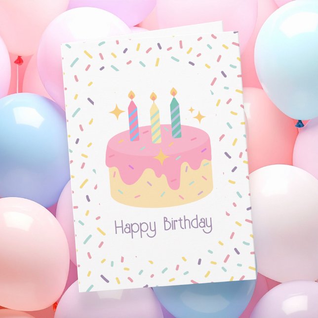 Colorful Fun playful birthday cake Card (Creator Uploaded)