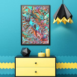 Colorful Funky Fun Faux 3D Blur Waves Art Pattern Poster<br><div class="desc">Beautiful contemporary colorful blurry waves pattern. Elegant, stylish and eclectic minimalism design for the artistic interior designer, the artsy décor decorator, popular hip trendsetter, vintage retro art style or abstract digital geometric motif lover. Match this design with your interior decor colors and decorate your wall with something exclusive and unique...</div>