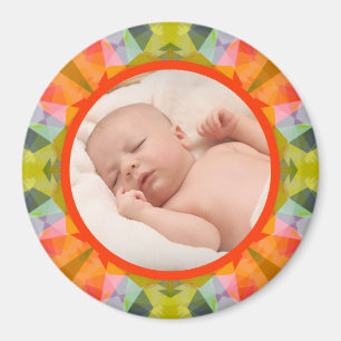 Colorful Funky Mother’s Day Red Green Orange Photo Magnet