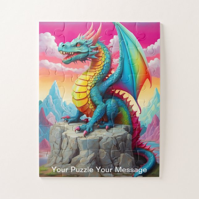 Colorful Funny Friendly Dragon For Children Jigsaw Puzzle (Vertical)