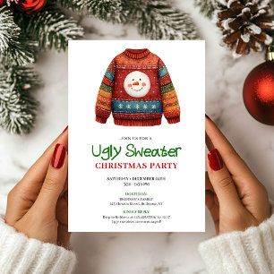 Colorful Funny Ugly Sweater Xmas Invitation