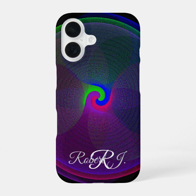 Colorful Fused Center Geometric iPhone 16 Case (Back)