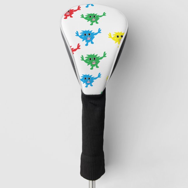 colorful fuzzy monster golf head cover (Front)