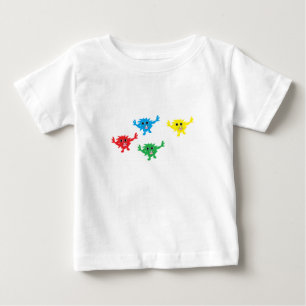 Colorful fuzzy monsters baby T-Shirt