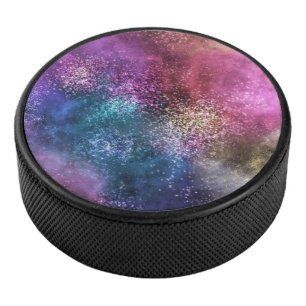 Colorful Galaxy Pattern Hockey Puck
