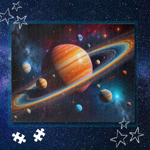 colorful galaxy with stars and nebulas jigsaw puzzle
