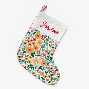 Colorful Garden Bouquet Pattern Small Christmas Stocking