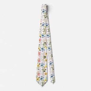 Colorful Garden Flowers Wildflower Spring Meadow Tie