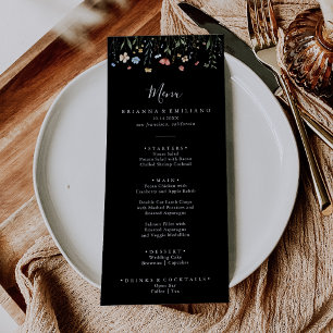 Colorful Garden wildflower Dinner Menu