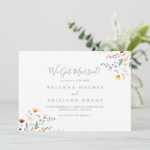 Colorful Garden Wildflower Elopement Announcement