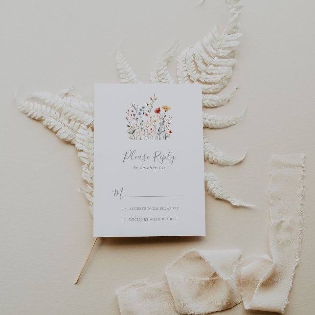 Colorful Garden wildflower RSVP Card (Creator Uploaded)