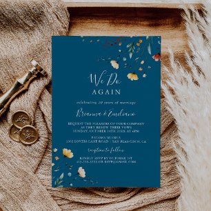Colorful Garden wildflower We Do Again Vow Renewal Invitation