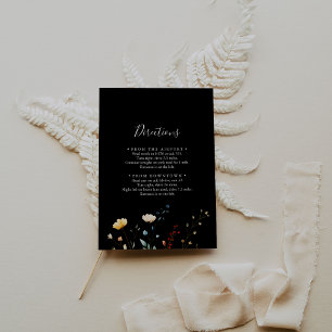 Colorful Garden wildflower Wedding Directions Enclosure Card