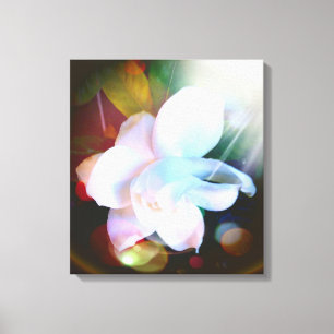 Colorful Gardenia Floral Digital Art Canvas Print