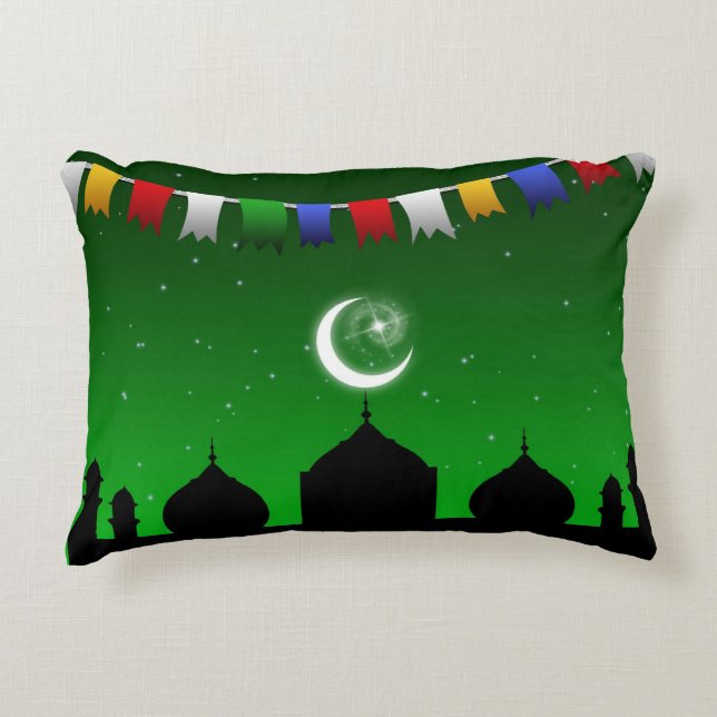 Colorful Garland with Mosque - Pillow (Front)