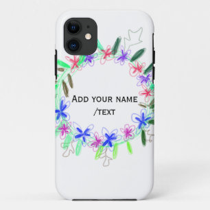 colorful garland wreath Christmas waadd name text  Case-Mate iPhone Case
