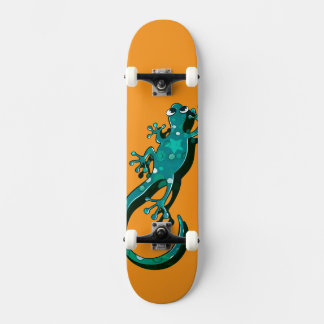 Colorful Gecko Illustration | Cute Minimal Lizard Skateboard