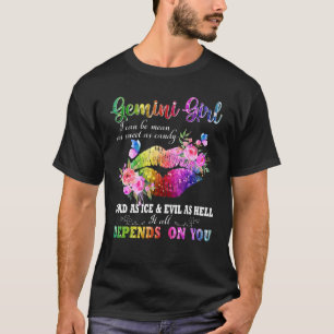 Colorful Gemini Girl Ideas Gemini Zodiac Sign Cos T-Shirt