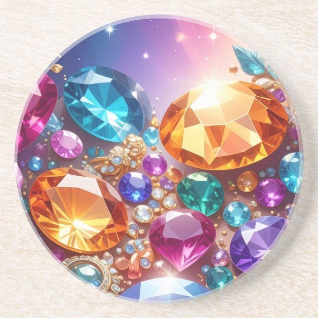 Colorful Gems & Jewels Coaster (Front)