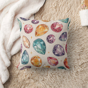 Colorful Gemstone Pattern (1) Cushion