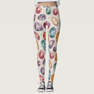 Colorful Gemstone Pattern (1) Leggings