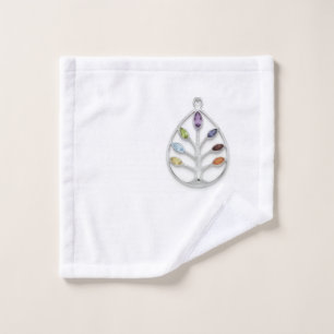 Colorful Gemstone Tree Pendant Bath Towel