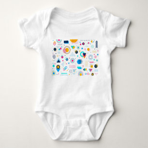 Colorful Geometric Abstract Pattern Art Baby Bodysuit
