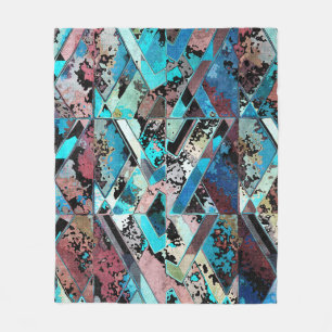 Colorful Geometric Abstract Pattern Fleece Blanket
