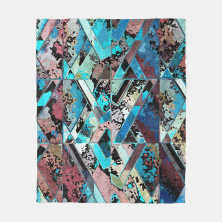 Colorful Geometric Abstract Pattern Fleece Blanket