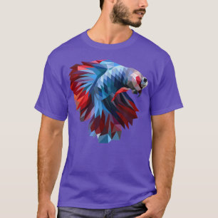 Colorful Geometric Betta Fish, Dad Mom Boy Girl Bi T-Shirt
