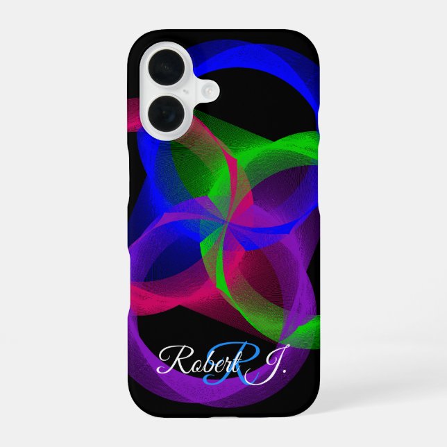 Colorful Geometric Blend iPhone 16 Case (Back)