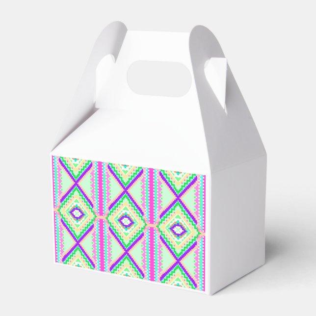 Colorful Geometric Boho Pattern Favour Box (Front Side)