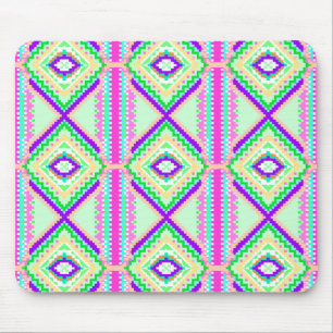 Colorful Geometric Boho Pattern Mouse Pad