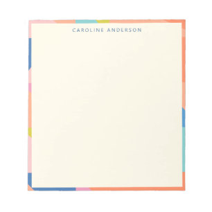 Colorful Geometric Border Personalized Name Notepad